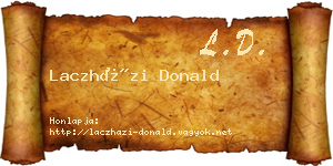 Laczházi Donald névjegykártya